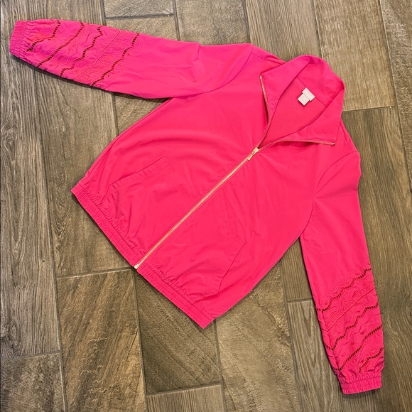 Chicos Zenergy Novelty Cut Out Print Jacker Small - Picture 7 of 14